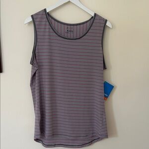 Columbia NWT Gray and Pink Striped Tank Top Size L